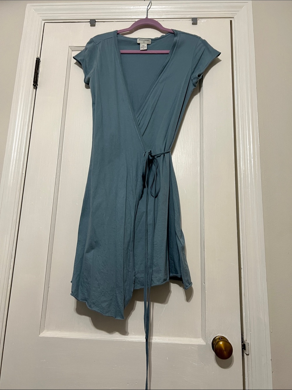 Banana Republic Dusty Teal Wrap Mini Dress